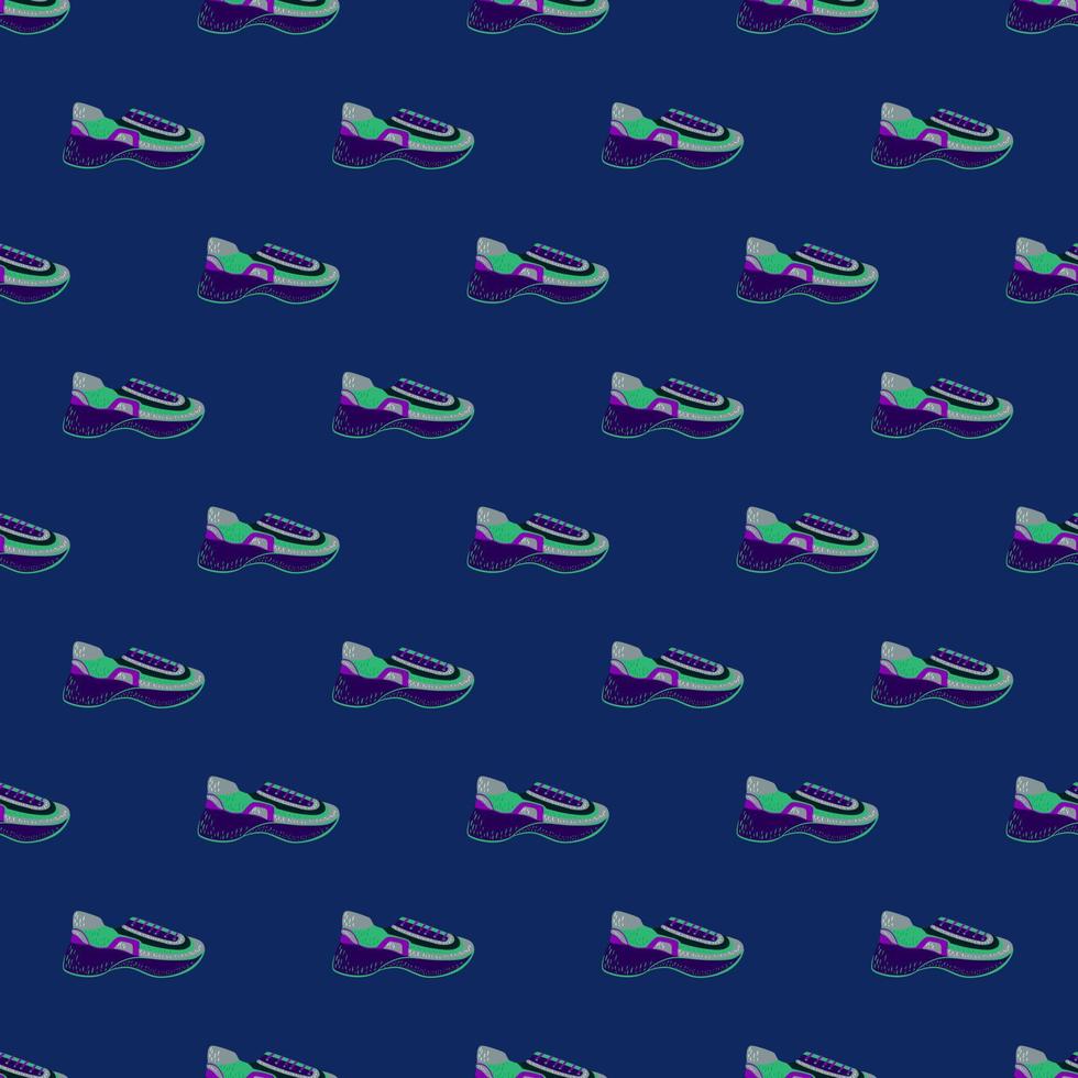 Seamless pattern with modern sneakers. Background with shoes for active lifestyle in doodle style. vector