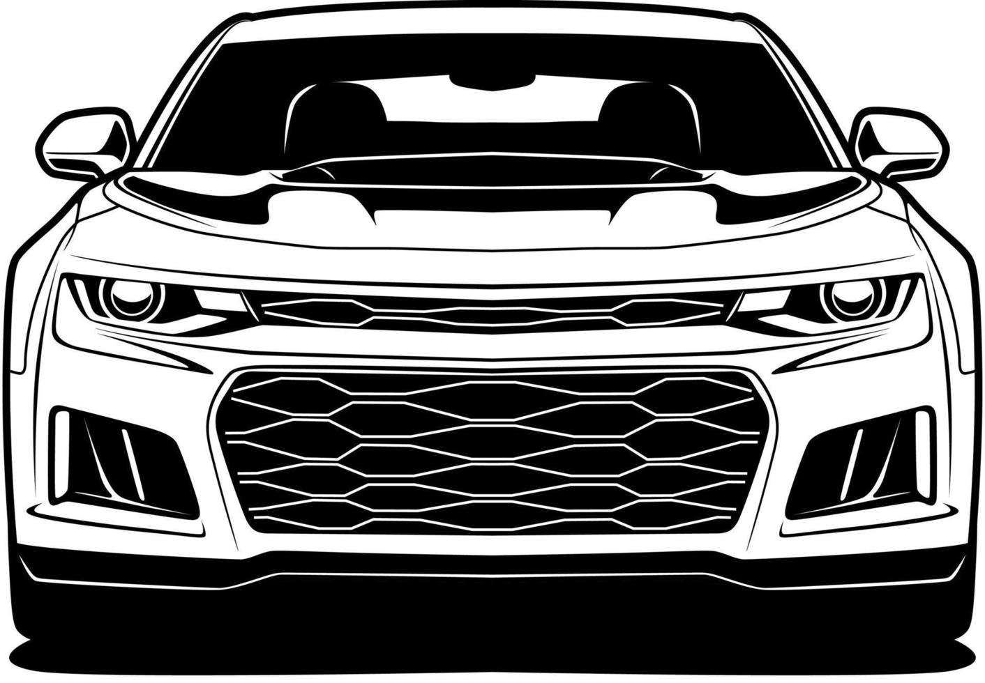 Black and white car vector illustration for conceptual design