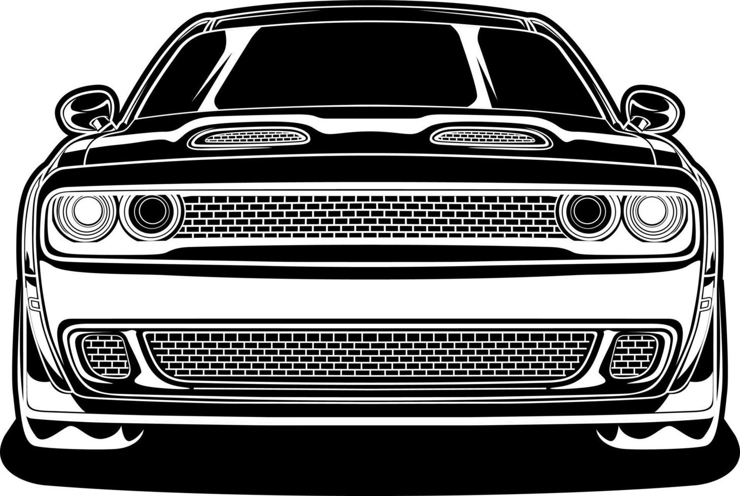 ilustración de vector de coche blanco y negro para diseño conceptual