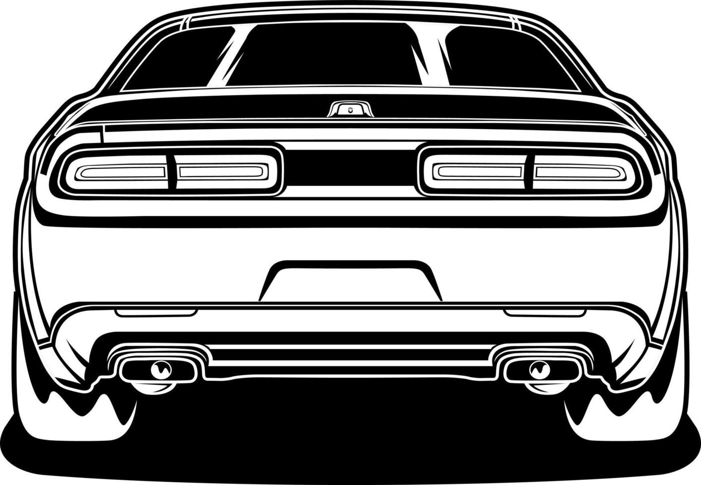 Black and white car vector illustration for conceptual design