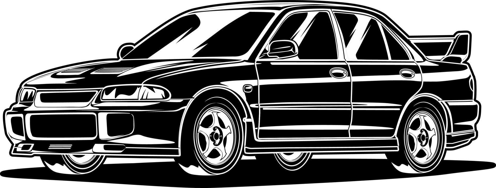 Black and white car vector illustration for conceptual design