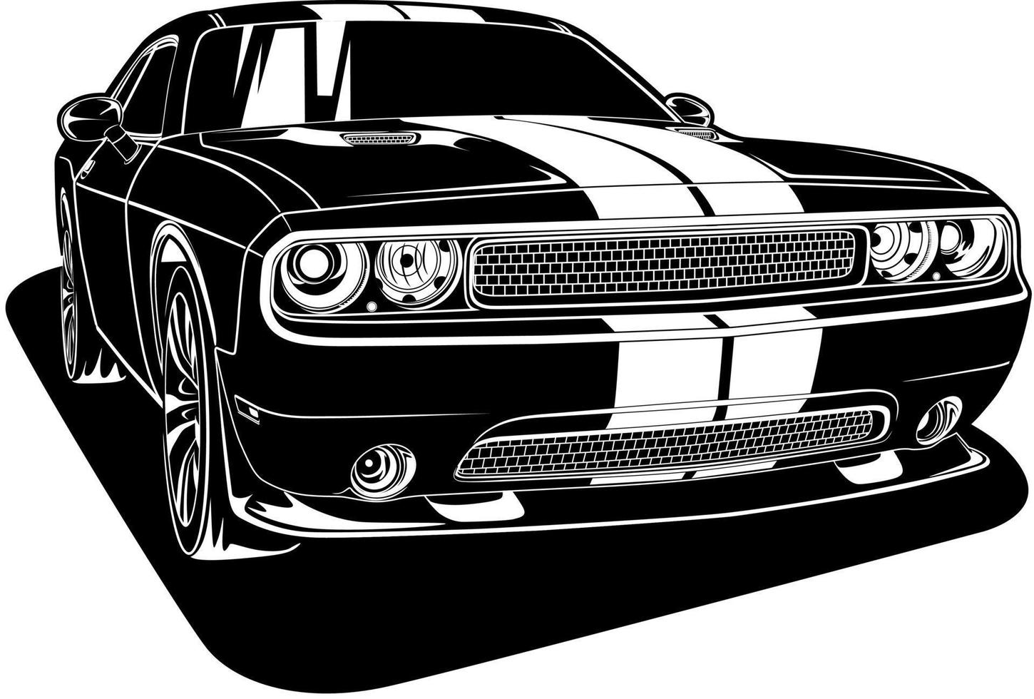 Black and white car vector illustration for conceptual design