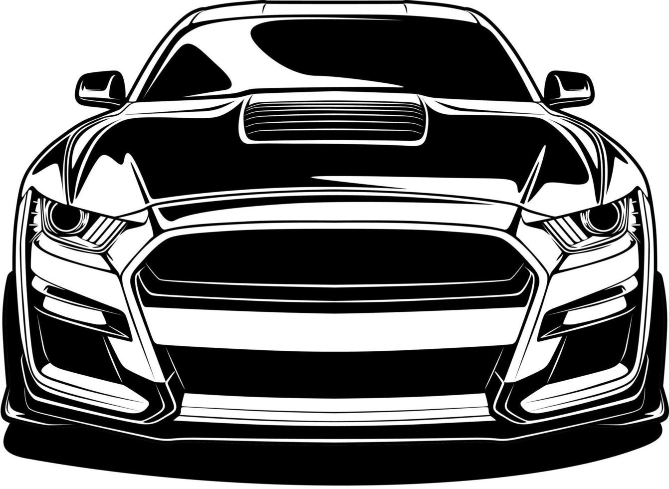 ilustración de vector de coche blanco y negro para diseño conceptual