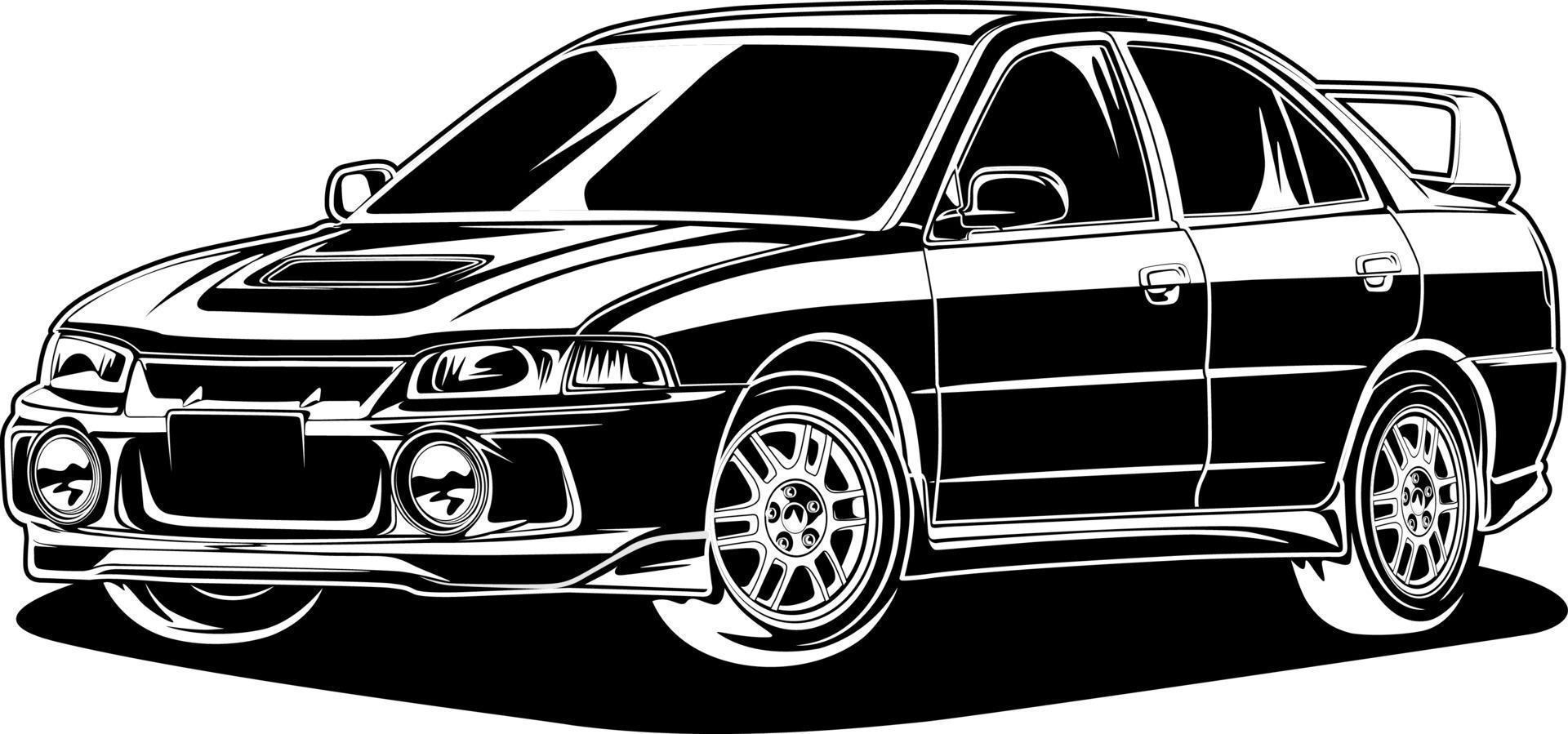 Black and white car vector illustration for conceptual design