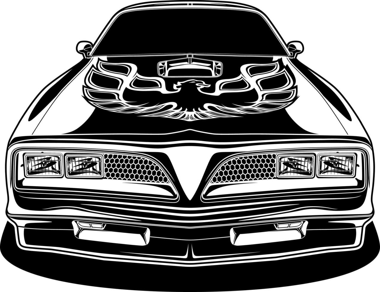 ilustración de vector de coche blanco y negro para diseño conceptual