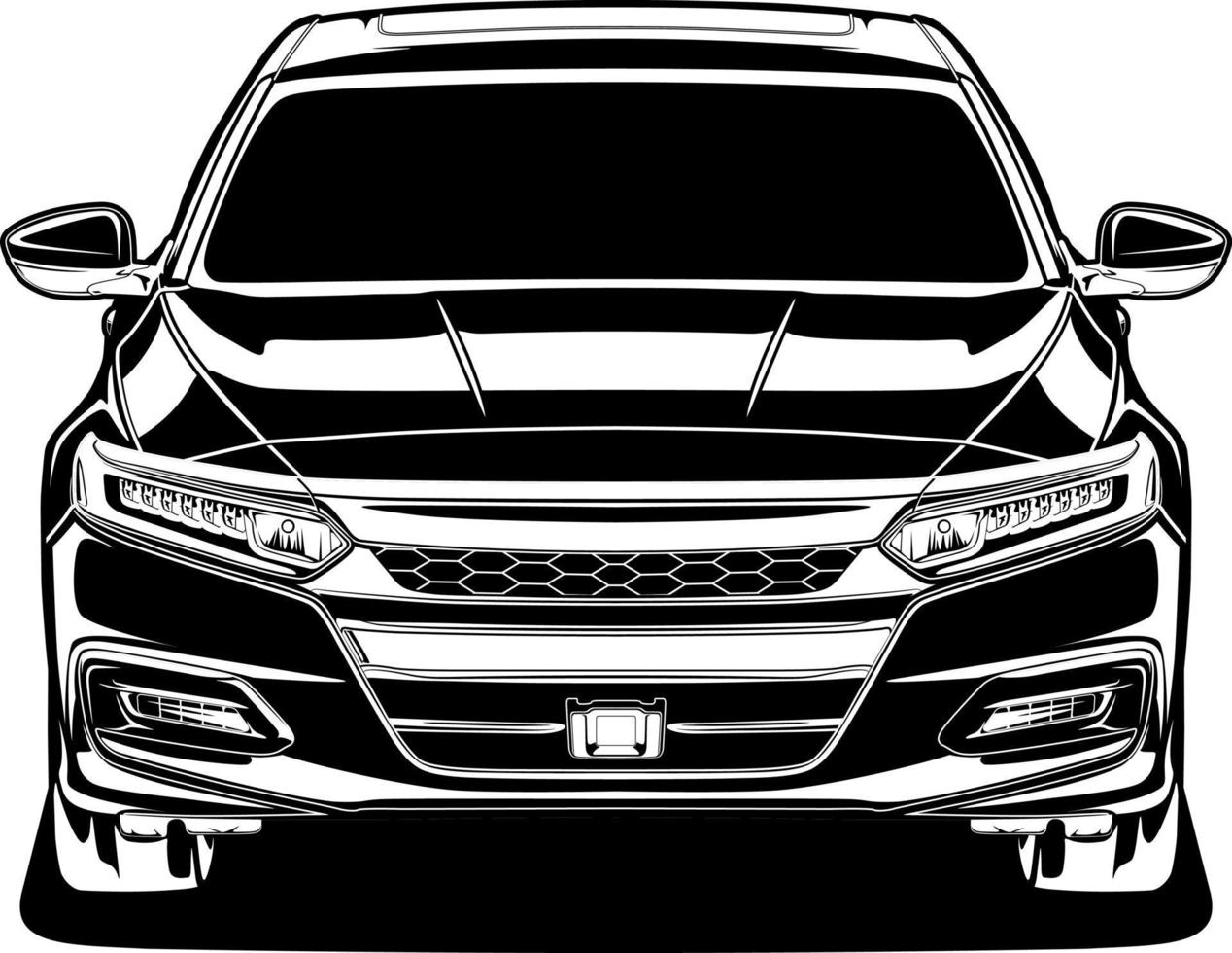 ilustración de vector de coche blanco y negro para diseño conceptual