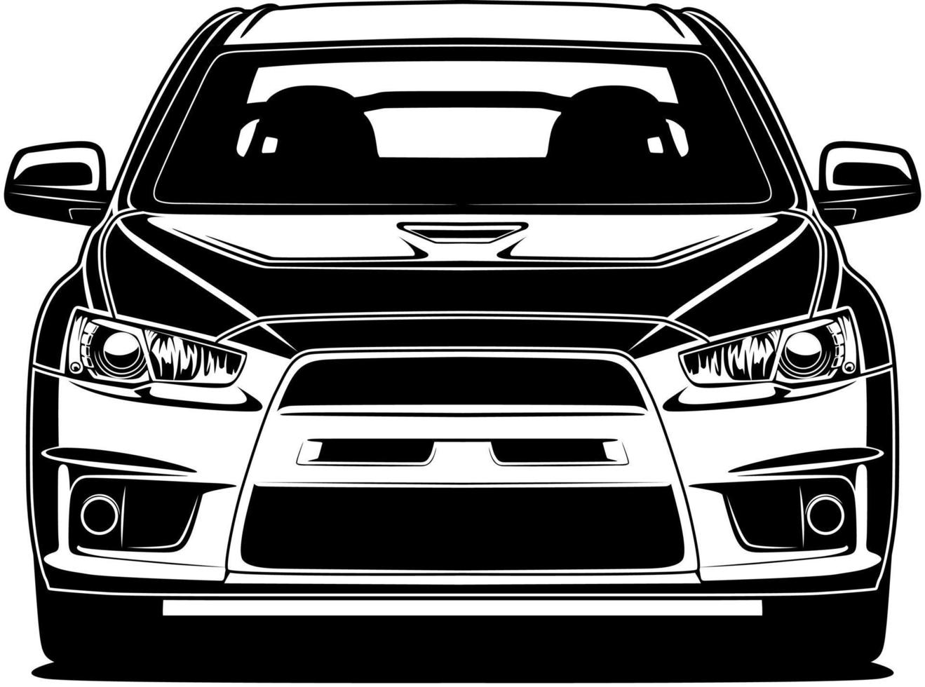 Black and white car vector illustration for conceptual design