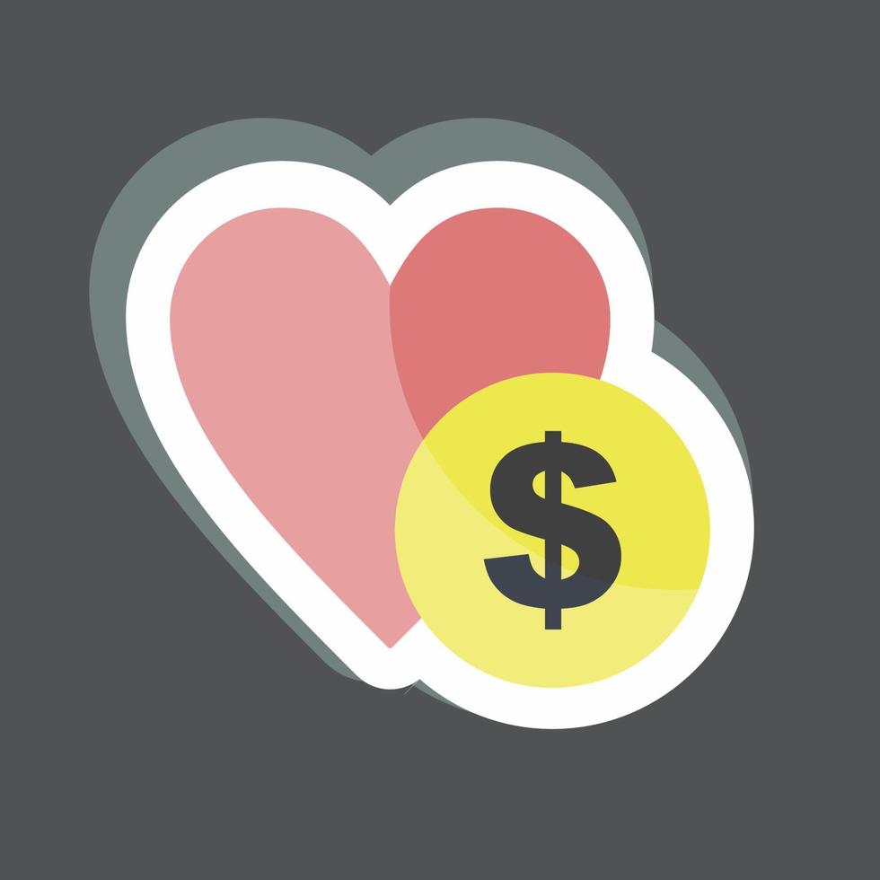 Sticker Donation. suitable for Community symbol. simple design editable. design template vector. simple symbol illustration vector