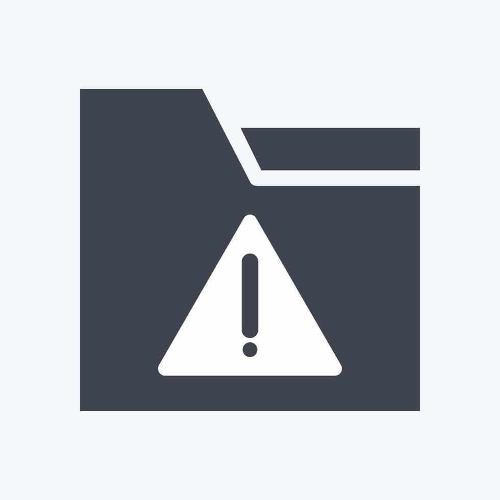 Icon Warning on Folder. suitable for User Interface symbol. glyph style. simple design editable. design template vector. simple symbol illustration vector