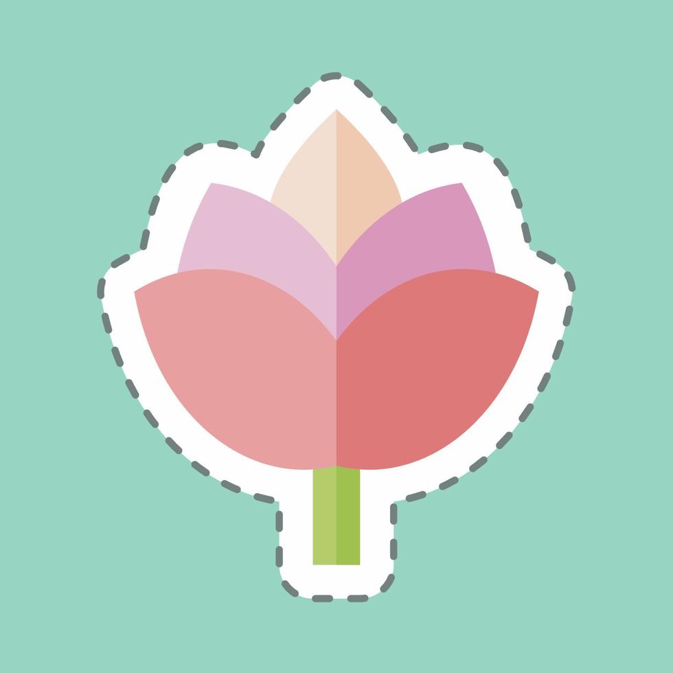 Sticker line cut Rose. suitable for Wedding symbol. simple design editable. design template vector. simple symbol illustration vector