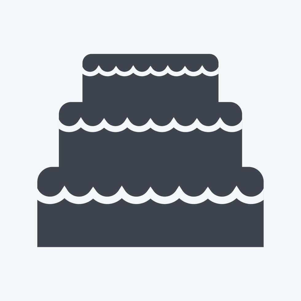 Icon Wedding Cake. suitable for Wedding symbol. glyph style. simple design editable. design template vector. simple symbol illustration vector