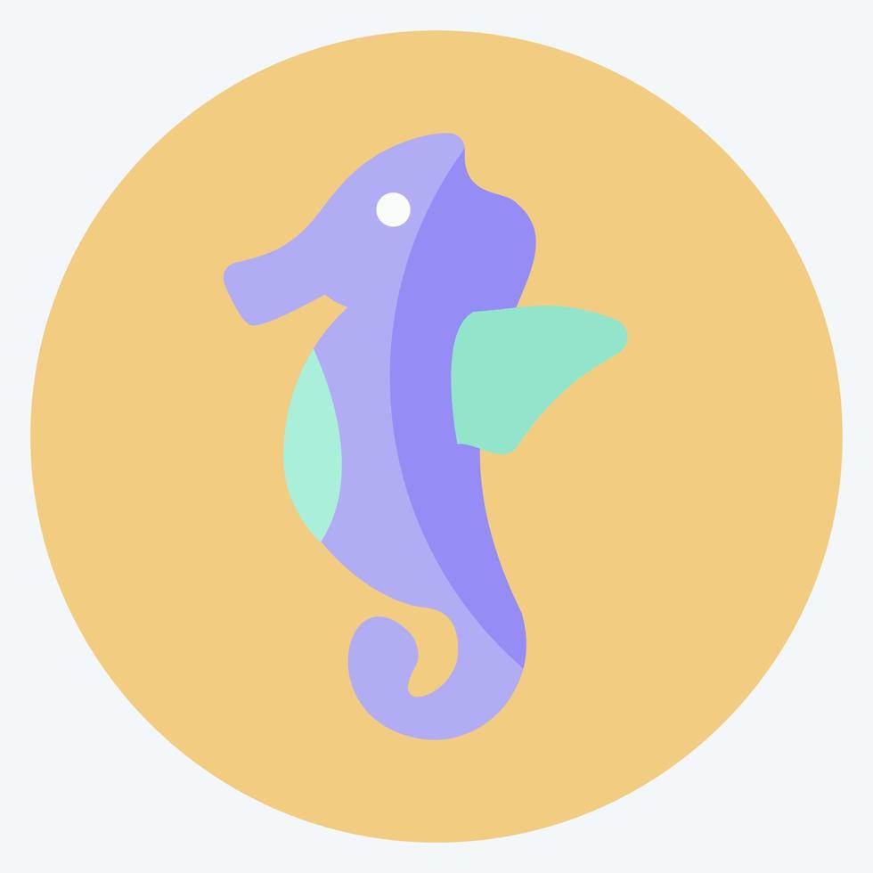 Icon Sea Horse. suitable for Sea symbol. flat style. simple design editable. design template vector. simple symbol illustration vector