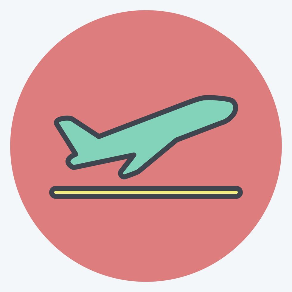 Icon Flight Takeoff. suitable for Infographics symbol. color mate style. simple design editable. design template vector. simple symbol illustration vector