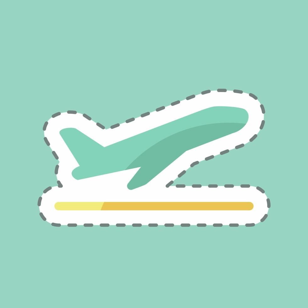 Sticker line cut Flight Takeoff. suitable for Infographics symbol. simple design editable. design template vector. simple symbol illustration vector
