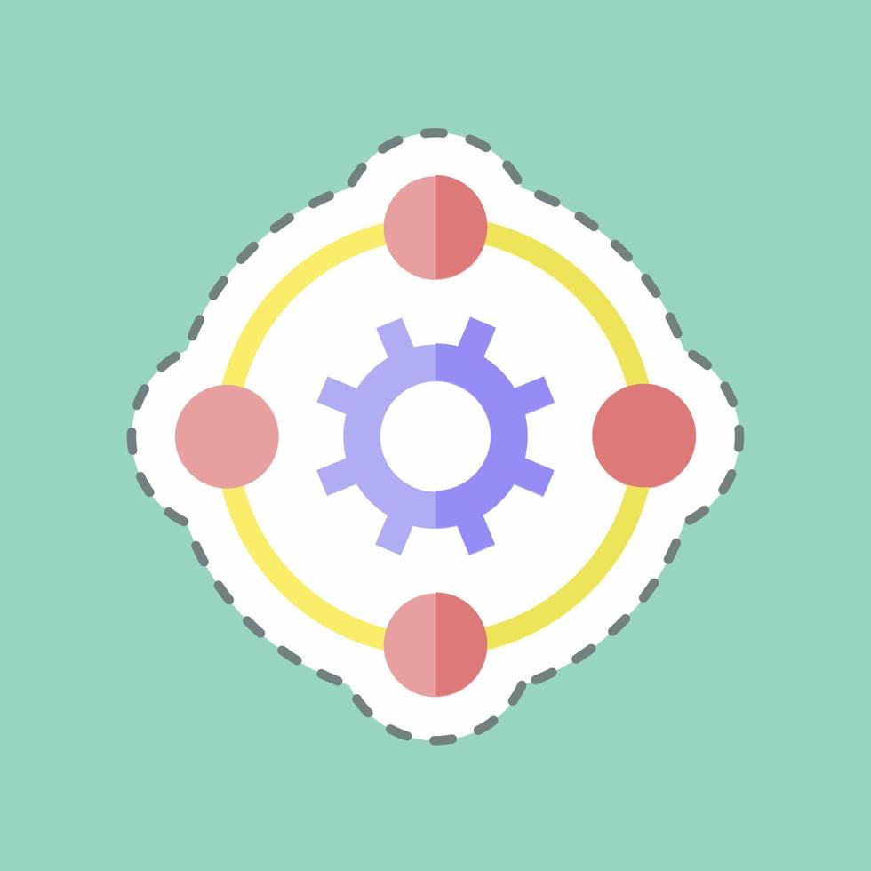 Sticker line cut Innovation. suitable for digital web symbol. simple design editable. design template vector. simple symbol illustration vector