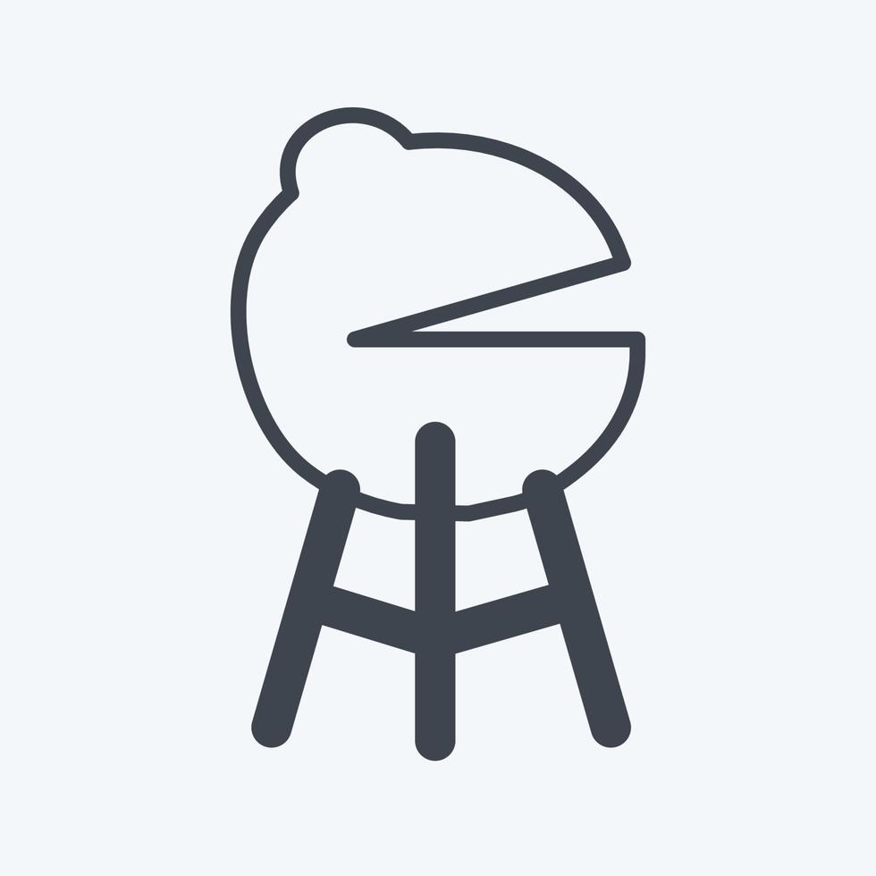 icono de barbacoa. adecuado para el símbolo de primavera. estilo de glifo. diseño simple editable. vector de plantilla de diseño. ilustración de símbolo simple