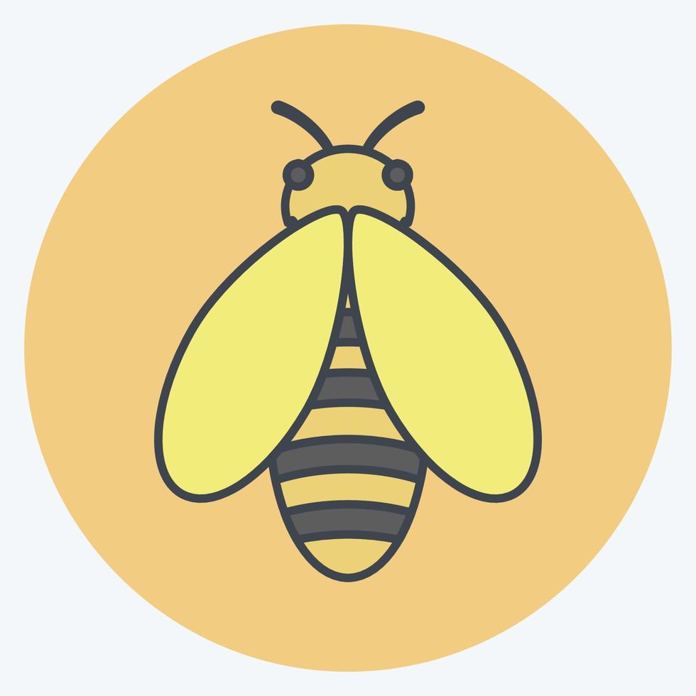 Icon Bee. suitable for animal symbol. color mate style. simple design editable. design template vector. simple symbol illustration vector