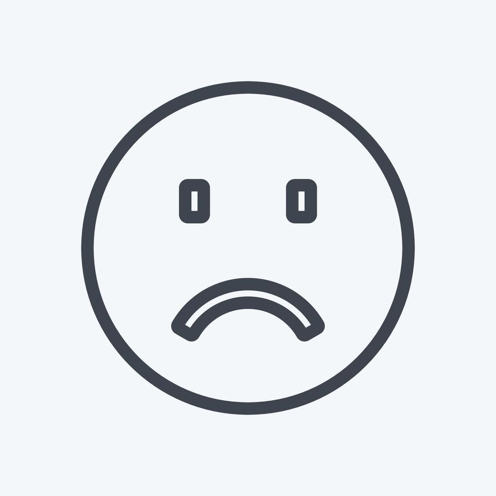 Icon Emoticon Sadness. suitable for Emoticon symbol. line style. simple design editable. design template vector. simple symbol illustration vector