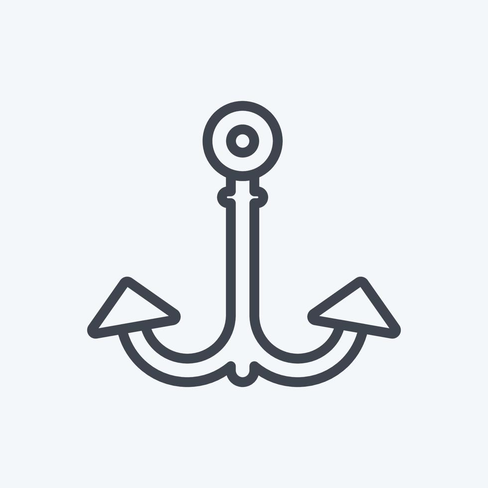 Icon Anchor 1. suitable for Sea symbol. line style. simple design editable. design template vector. simple symbol illustration vector