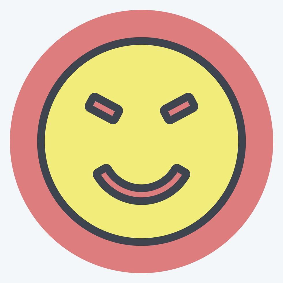 Icon Emoticon Amused. suitable for Emoticon symbol. color mate style. simple design editable. design template vector. simple symbol illustration vector
