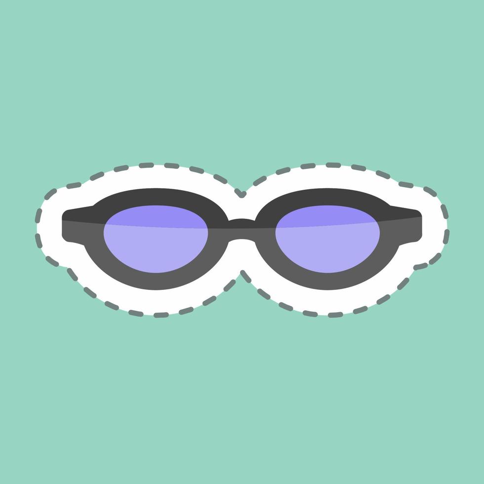 gafas de sol con corte de línea adhesiva. adecuado para el símbolo de accesorios masculinos. diseño simple editable. vector de plantilla de diseño. ilustración de símbolo simple