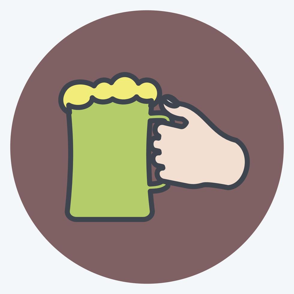 icono con vaso de cerveza. adecuado para el símbolo de acciones manuales. estilo compañero de color. diseño simple editable. vector de plantilla de diseño. ilustración de símbolo simple