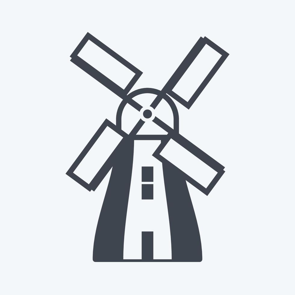 Icon Windmill. suitable for Wild West symbol. glyph style. simple design editable. design template vector. simple symbol illustration vector