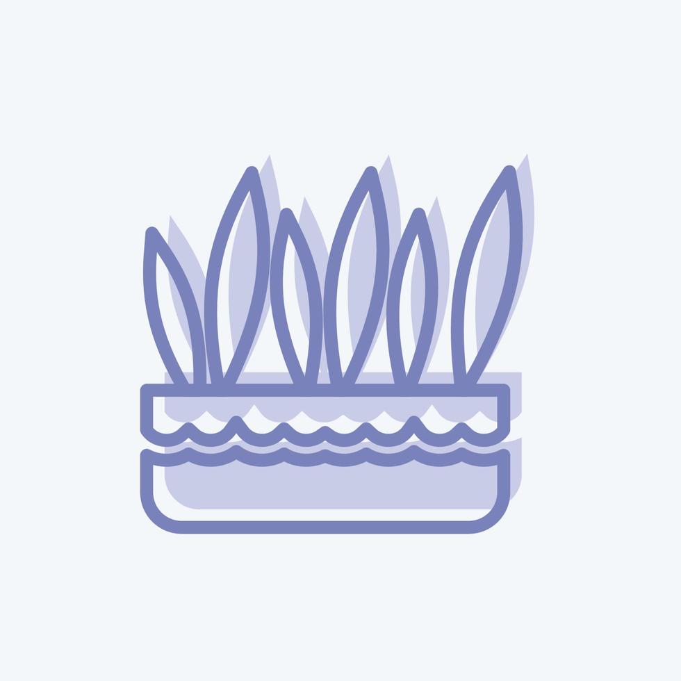 Icon Grass Pot. suitable for garden symbol. two tone style. simple design editable. design template vector. simple symbol illustration vector