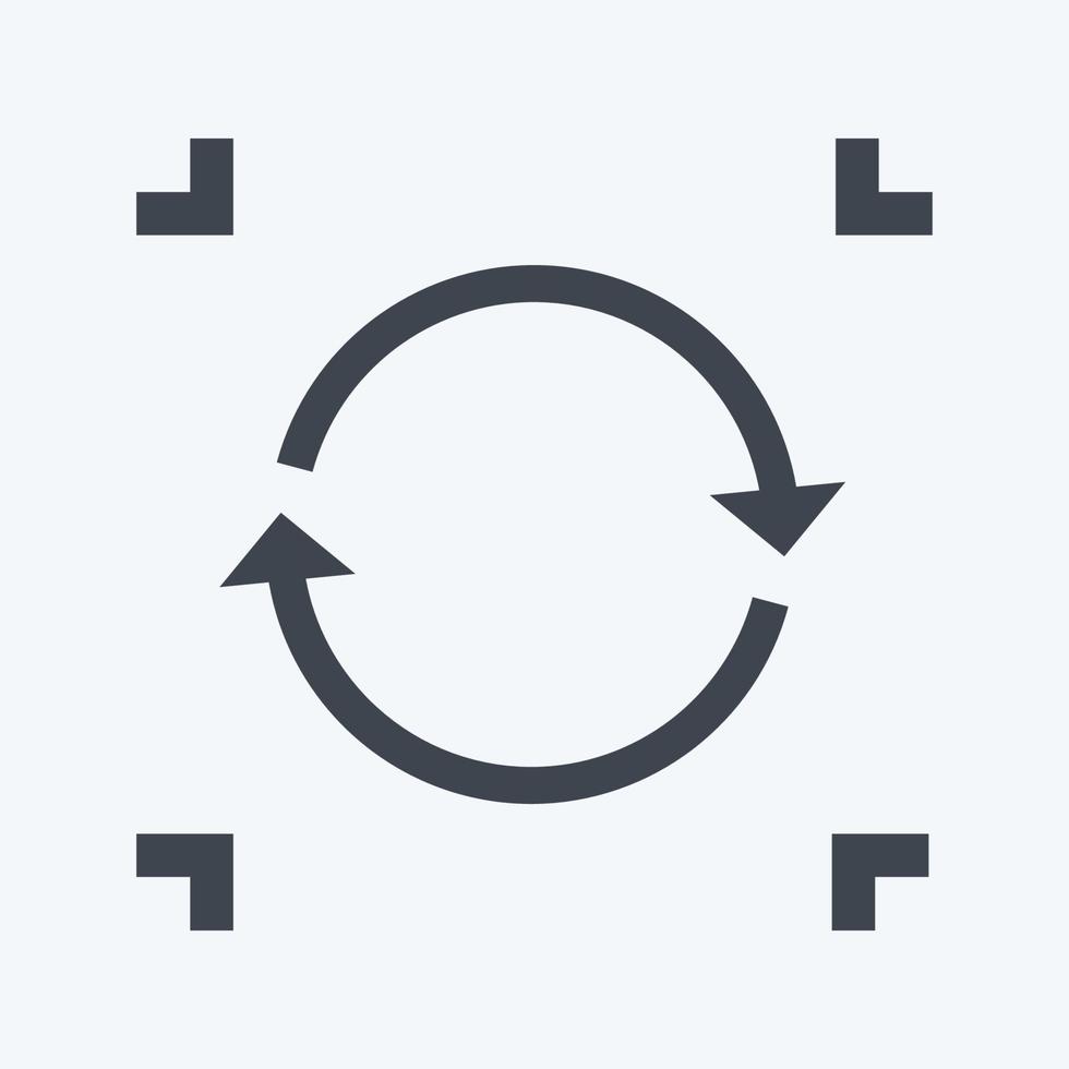 sincronización de datos de iconos. adecuado para el símbolo de análisis de datos. estilo de glifo. diseño simple editable. vector de plantilla de diseño. ilustración de símbolo simple