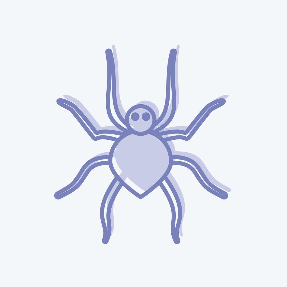 Icon Spider. suitable for animal symbol. two tone style. simple design editable. design template vector. simple symbol illustration vector