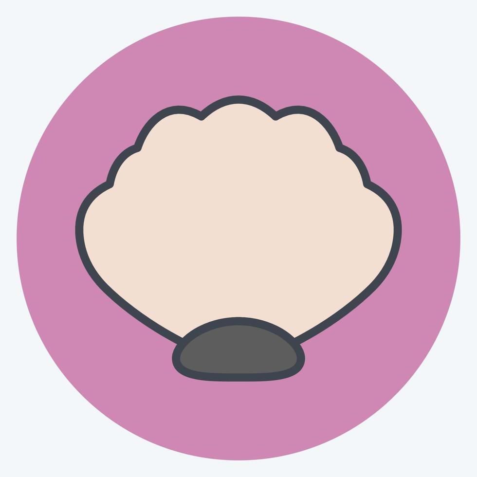 Icon Sea Shell. suitable for Sea symbol. color mate style. simple design editable. design template vector. simple symbol illustration vector
