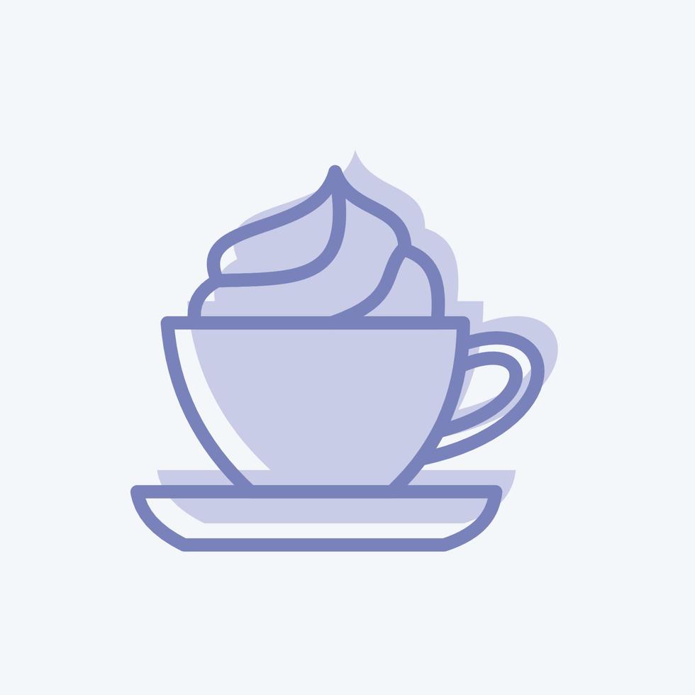 icono de café vienés. adecuado para el símbolo de bebida. estilo de dos tonos. diseño simple editable. vector de plantilla de diseño. ilustración de símbolo simple