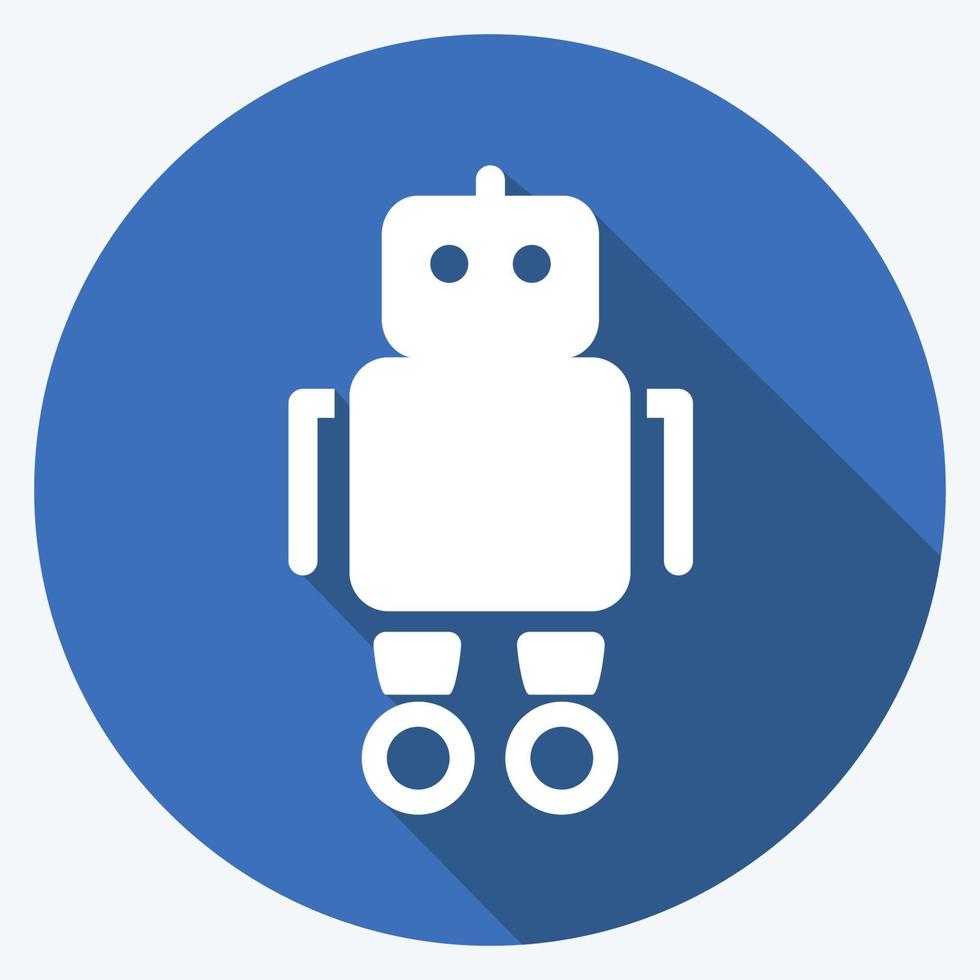 Icon Robot. suitable for Toy symbol. long shadow style. simple design editable. design template vector. simple symbol illustration vector