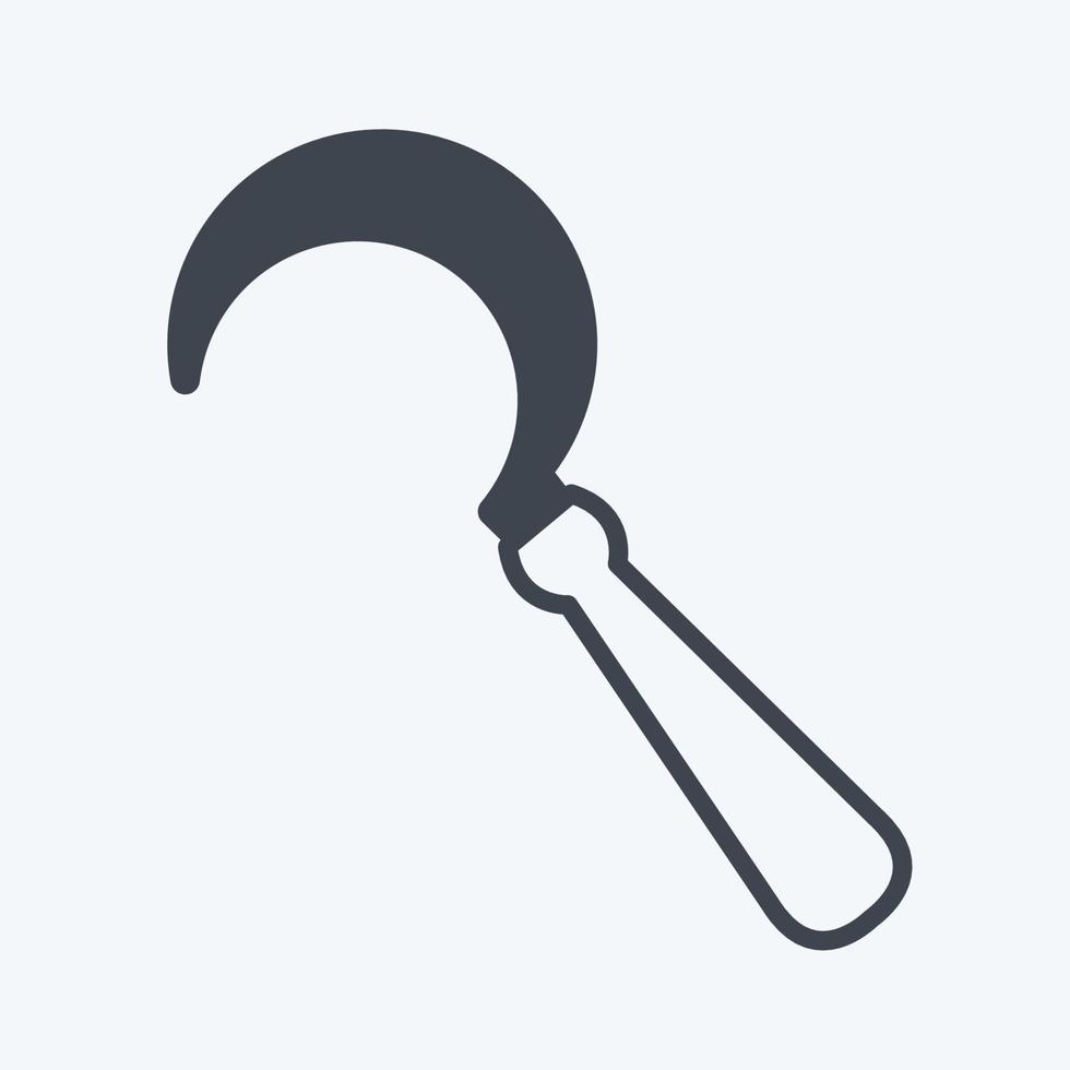 Icon Sickle. suitable for Garden symbol. glyph style. simple design editable. design template vector. simple symbol illustration vector