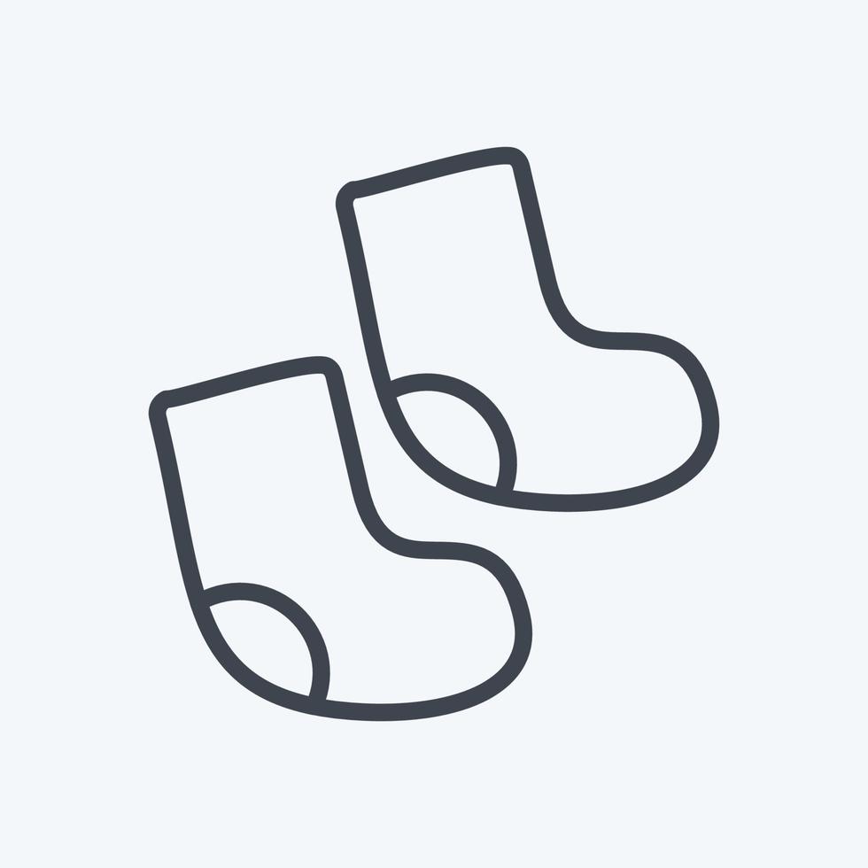 Pair of small baby socks line icon. linear style sign for mobile