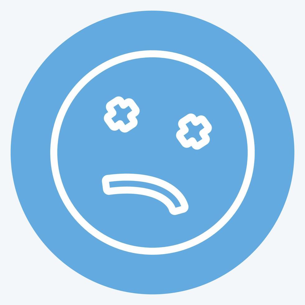 Icon Emoticon Dead. suitable for Emoticon symbol. blue eyes style. simple design editable. design template vector. simple symbol illustration vector