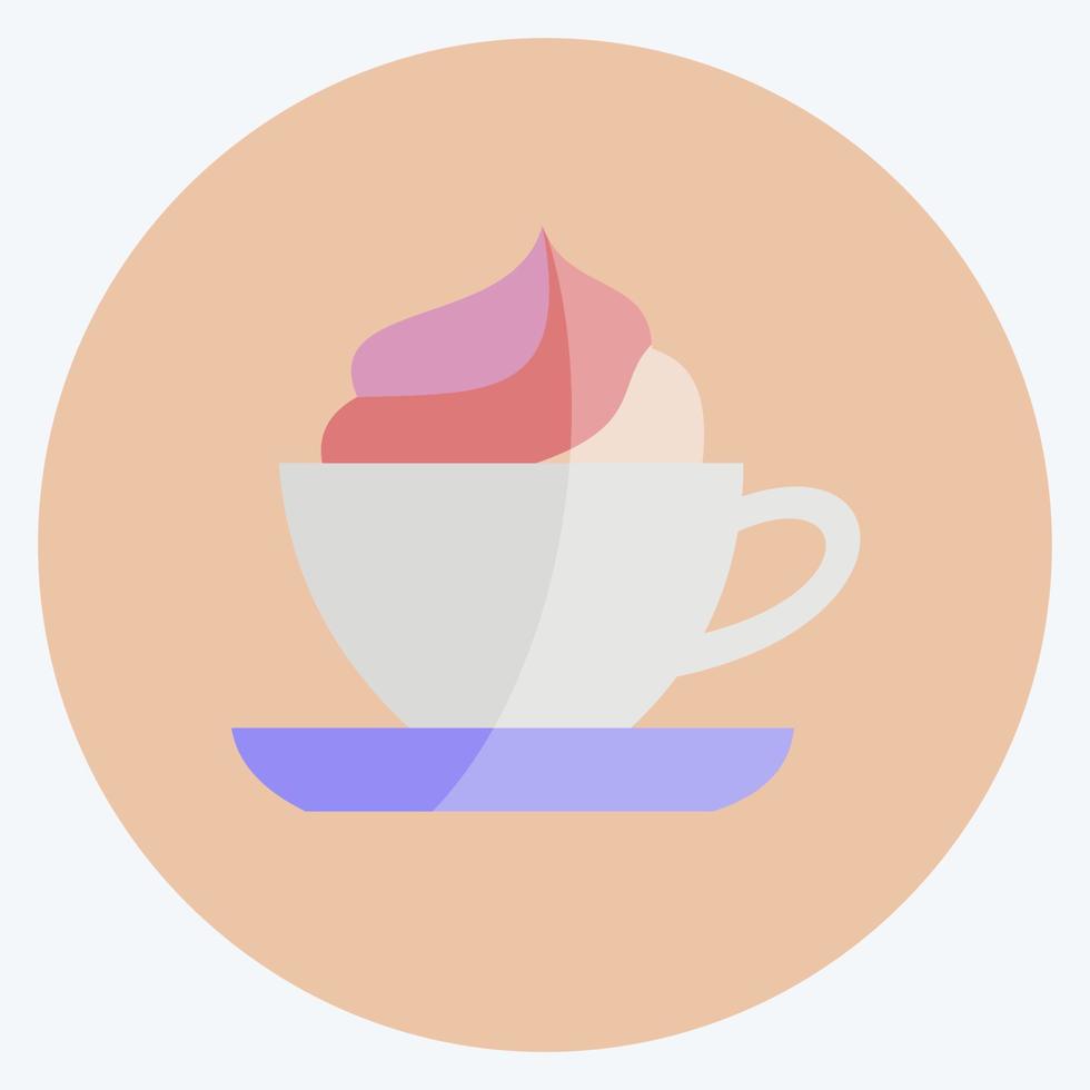 Icon Viennese Coffee. suitable for Drink symbol. flat style. simple design editable. design template vector. simple symbol illustration vector