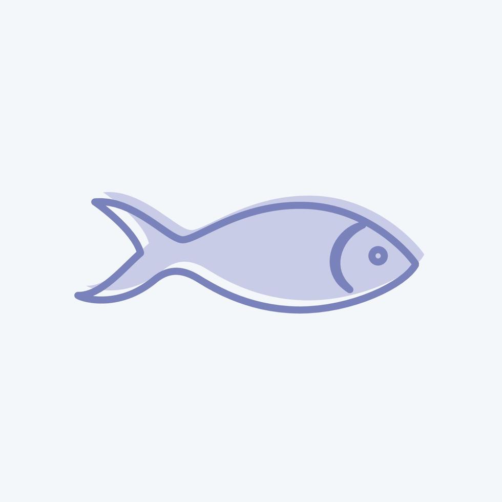 Icon Fish. suitable for animal symbol. two tone style. simple design editable. design template vector. simple symbol illustration vector