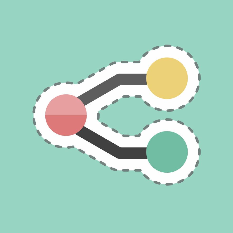 Sticker line cut Network. suitable for Education symbol. simple design editable. design template vector. simple symbol illustration vector