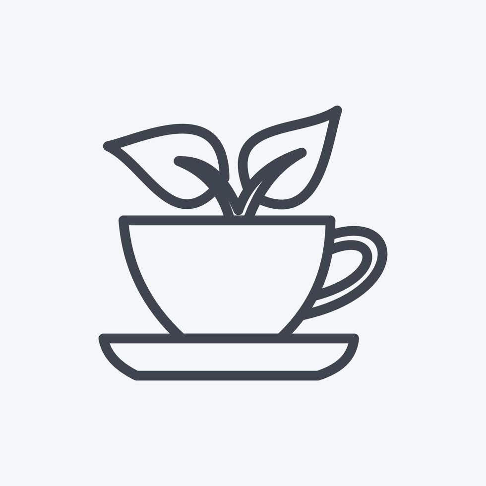 Icon Green Tea. suitable for Drink symbol. line style. simple design editable. design template vector. simple symbol illustration vector