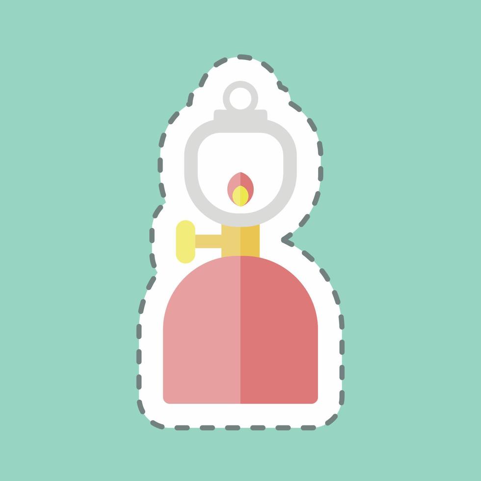 Sticker line cut Gas Lamp. suitable for Sea symbol. simple design editable. design template vector. simple symbol illustration vector