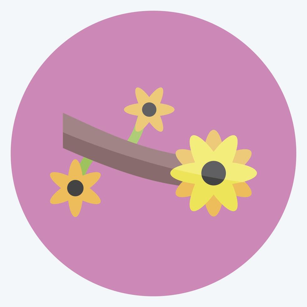 Icon Flower Branch. suitable for Spring symbol. flat style. simple design editable. design template vector. simple symbol illustration vector