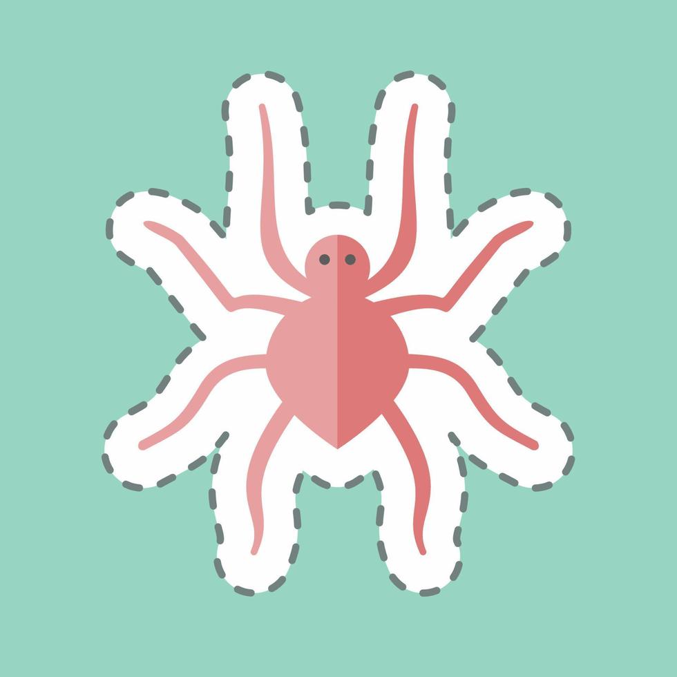 Sticker line cut Spider. suitable for animal symbol. simple design editable. design template vector. simple symbol illustration vector