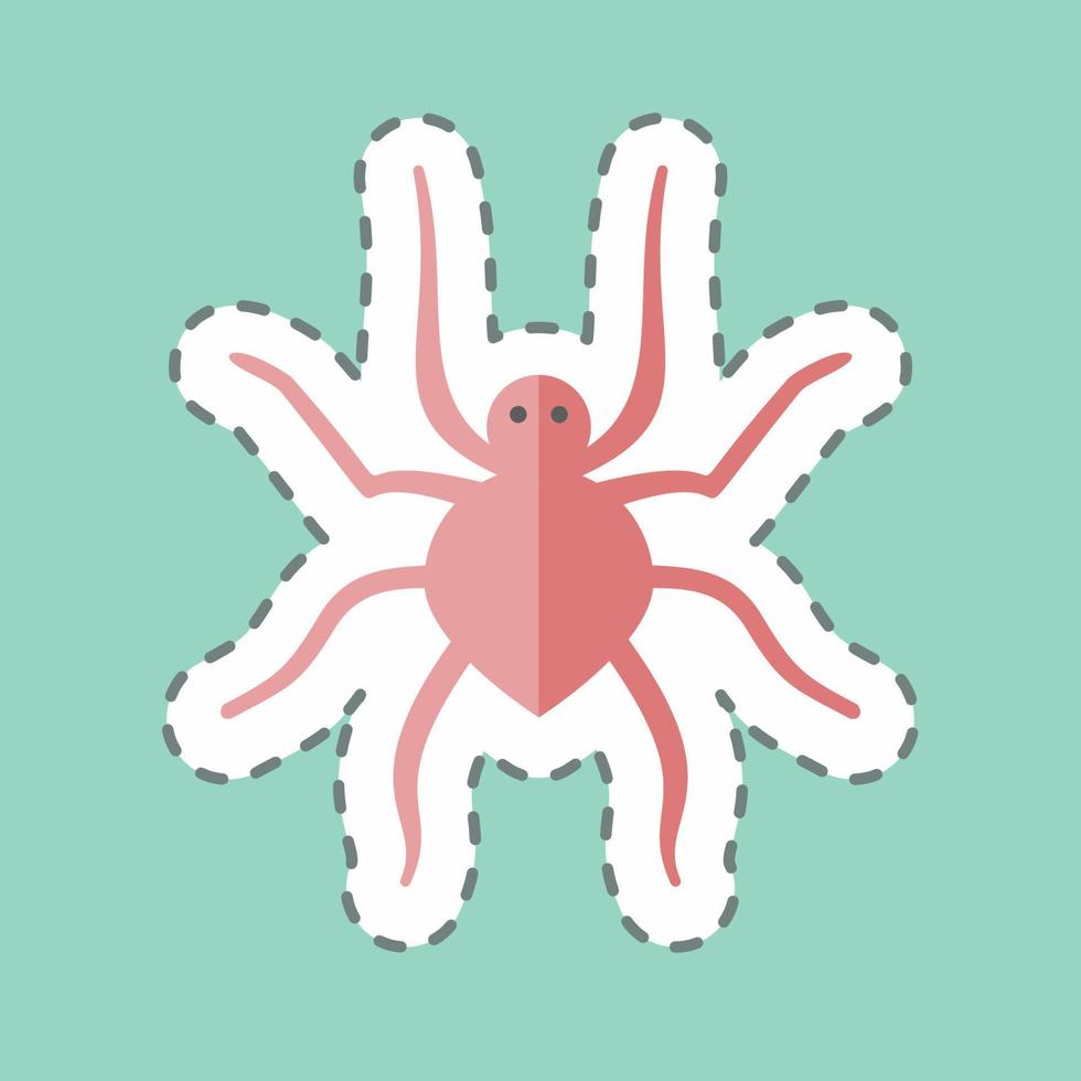 araña de corte de línea de pegatina. adecuado para el símbolo animal. diseño simple editable. vector de plantilla de diseño. ilustración de símbolo simple