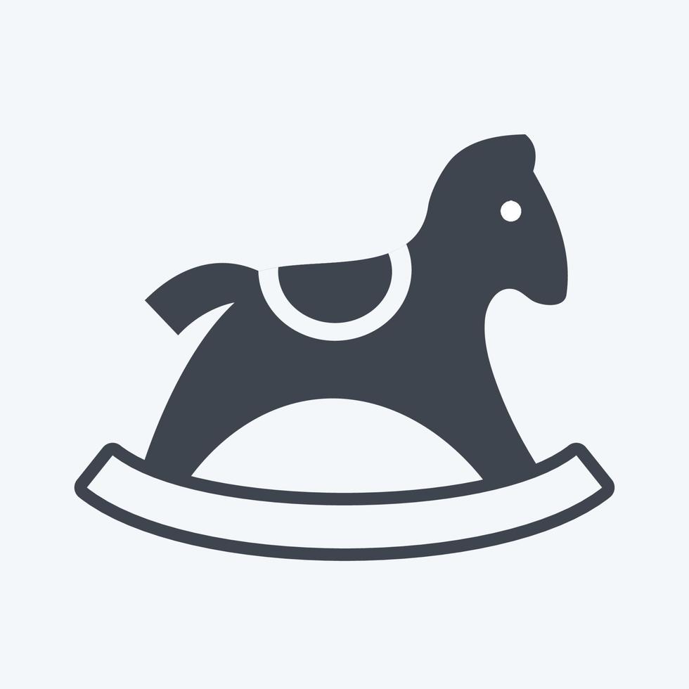 Icon Rocking Horse. suitable for Toy symbol. glyph style. simple design editable. design template vector. simple symbol illustration vector