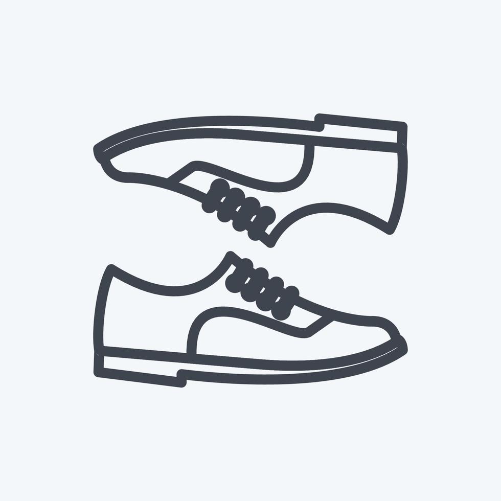 icono de un par de zapatos. adecuado para el símbolo de accesorios masculinos. estilo de línea diseño simple editable. vector de plantilla de diseño. ilustración de símbolo simple