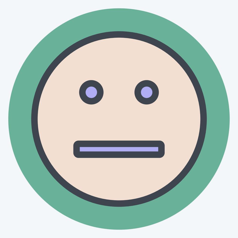 Icon Emoticon Not Talking. suitable for Emoticon symbol. color mate style. simple design editable. design template vector. simple symbol illustration vector