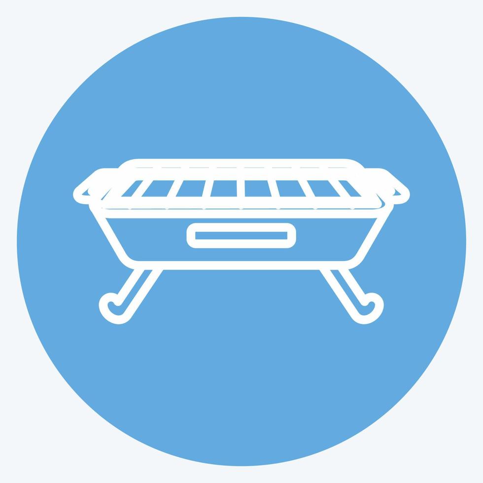 icono de barbacoa. adecuado para el símbolo del hogar. estilo de ojos azules. diseño simple editable. vector de plantilla de diseño. ilustración de símbolo simple