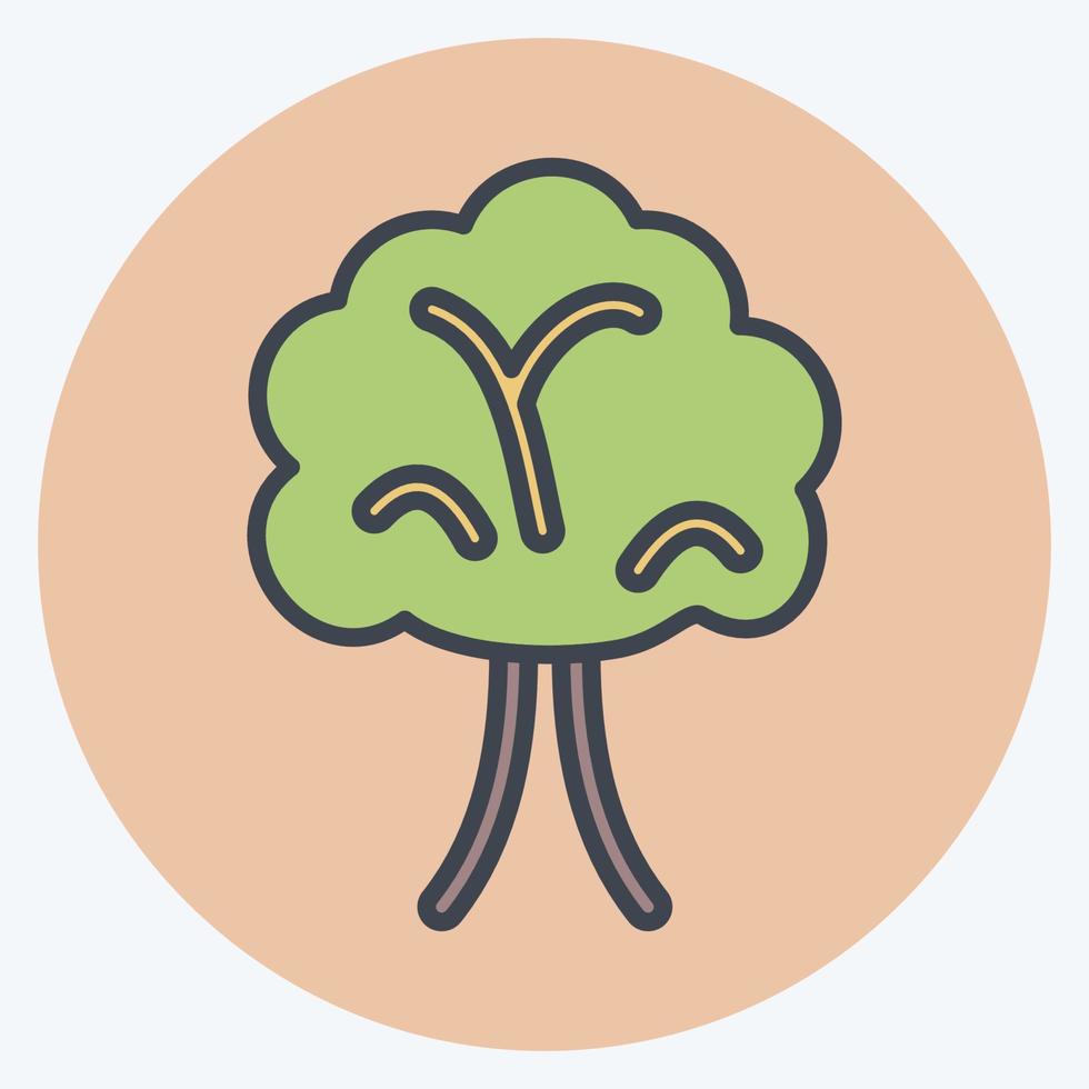 árbol de iconos adecuado para el símbolo del jardín. estilo compañero de color. diseño simple editable. vector de plantilla de diseño. ilustración de símbolo simple