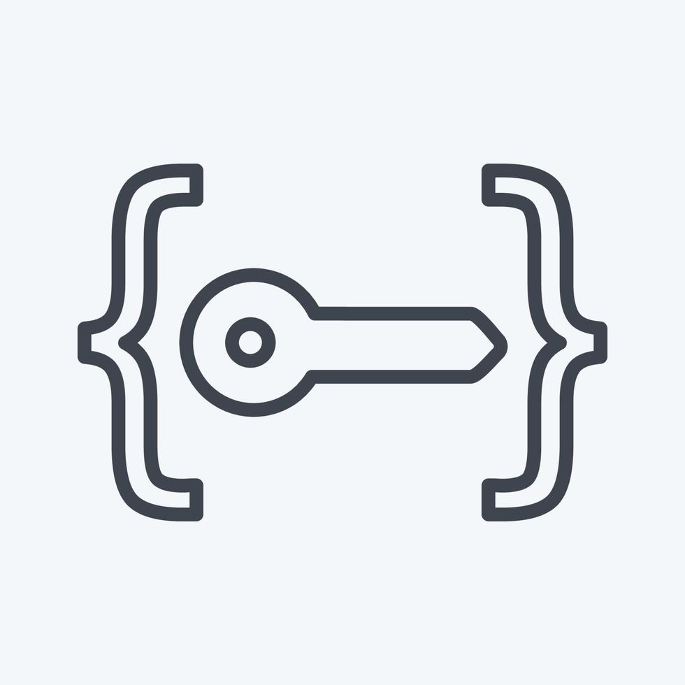 Icon Unlock Code. suitable for Programming symbol. line style. simple design editable. design template vector. simple symbol illustration vector